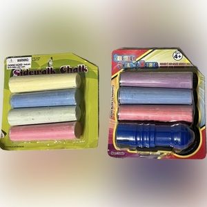 NEW Sidewalk Chalk Holder Extra Sticks Of Chalk Children Party Recess School